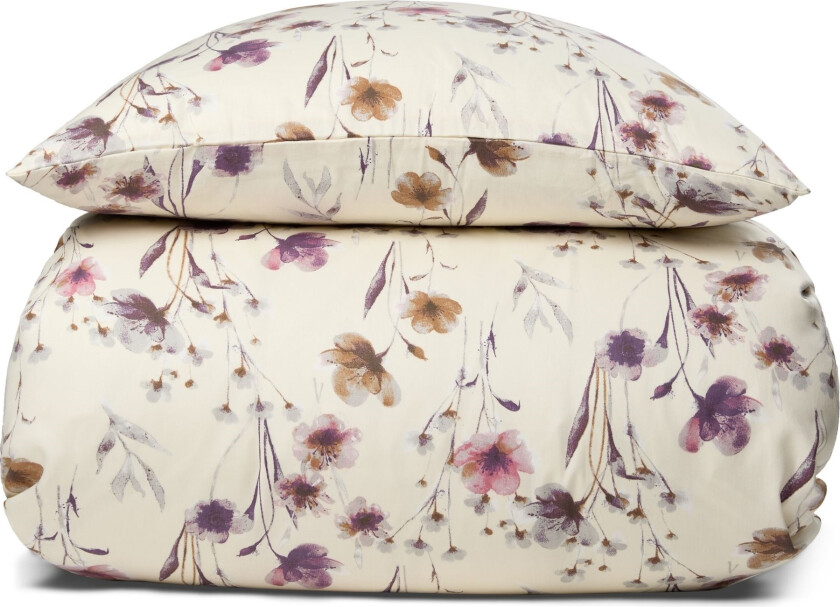 Dobbelt blomstrete sengetøy 200x200 cm - 100% myk bomullssateng - Summer Flower - By Night sengesett