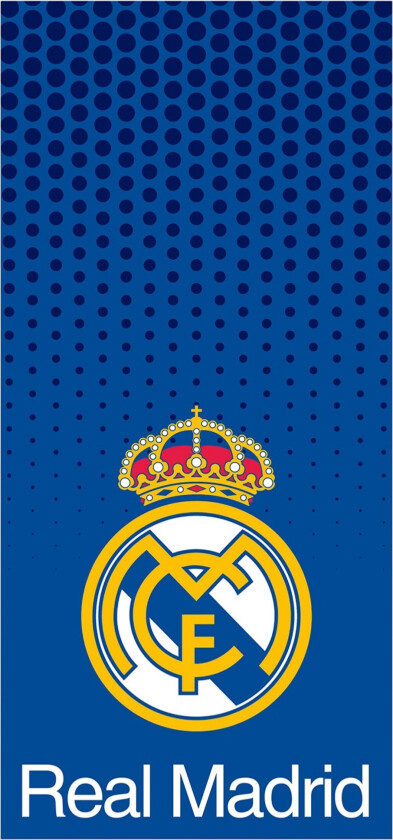 Blått Real Madrid håndkle - 70x140 cm - 100% bomull - Mykt badehåndkle med Real Madrid-logo