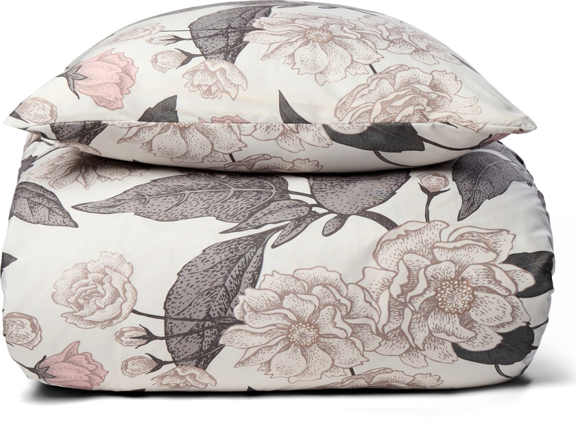 Blomstret kingsize sengetøy 240x220 cm - Beige mikrofiber sengesett - IN Style sengetøy