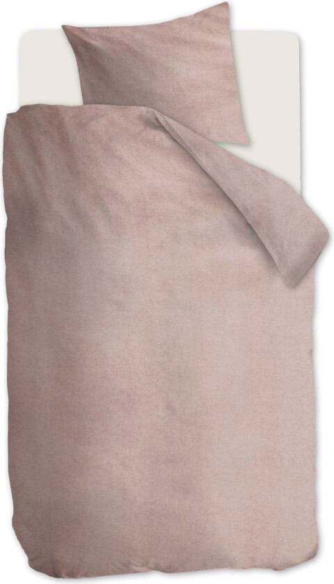 Sängkläder i flanell 140x220 cm - Rosa ensfarget sengesett - 100% bomullsflanell - Frost Beddinghouse sengetøy