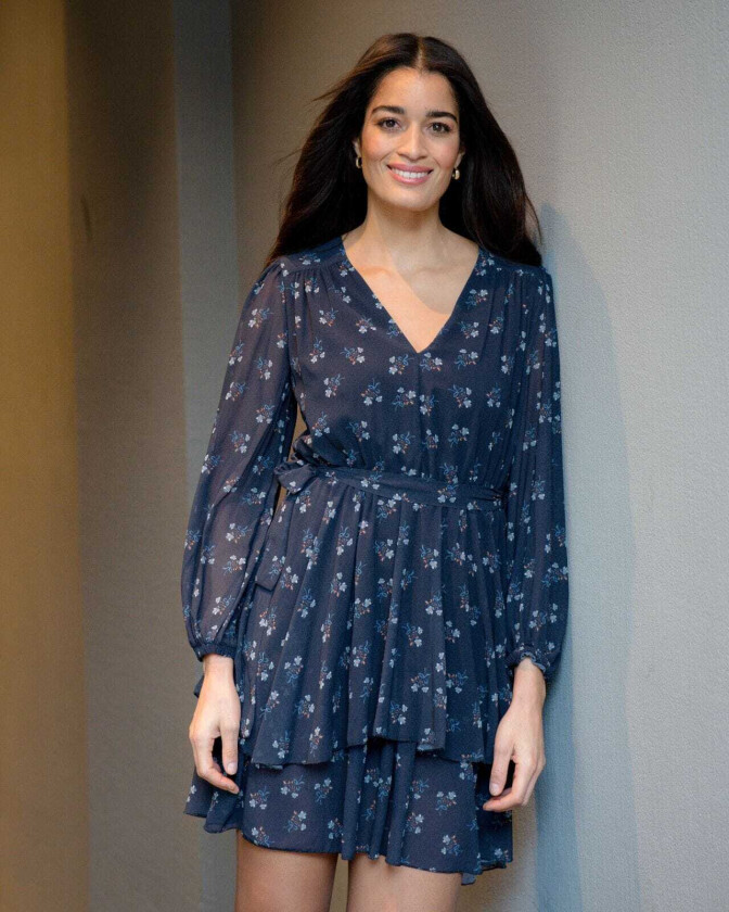 Kjole Celest Blueflower, XXL, Kjole Blå XXL