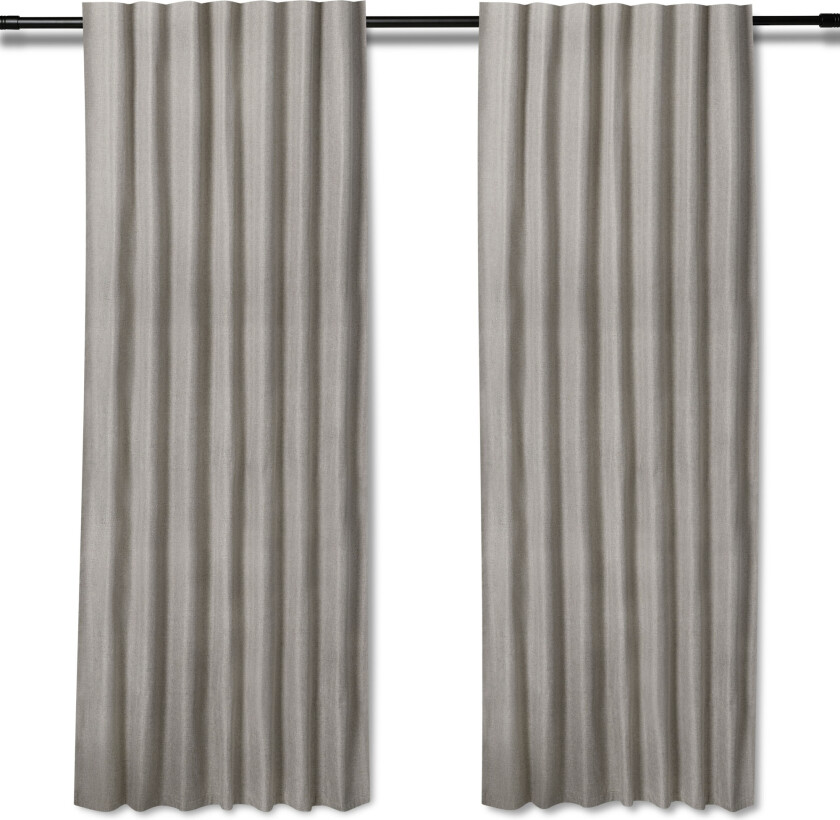 Gardiner - 1 stk. ferdigsydde gardiner 140x175 cm - Sandfarget - Tykt gardin / lysdempende gardin - Nordstrand Home gardinlengder med rynkebånd