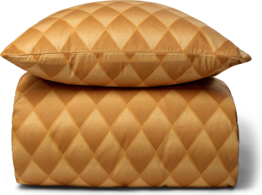 Sengetøy i 100% myk og luksuriøs bomullssateng - Harlekinmønster i en vakker oransje farge - 140x200 cm - Sengesett fra By Night