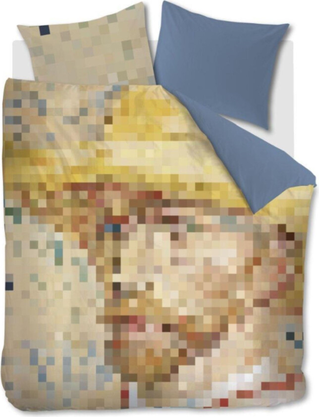 Rutete økologisk sengetøy 140x200 cm - Vendbart sengesett i 100% økologisk bomullssatin - Homage Multi - Beddinghouse sengelinned