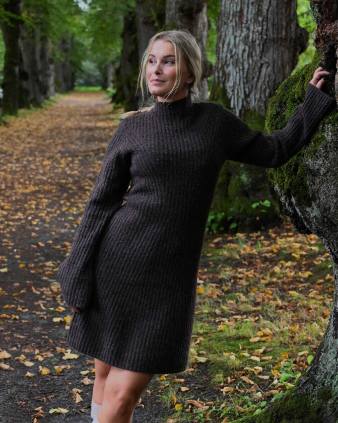 Strikkekjole Lina, XL, Kjole Brun XL