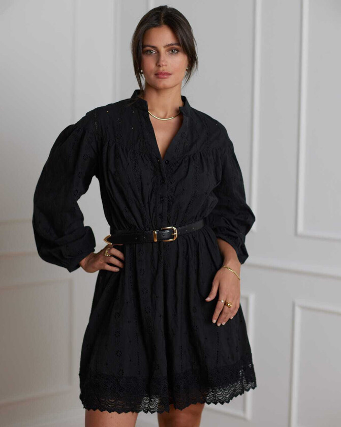 Blondekjole Aslaug, XS, Kjole Svart XS