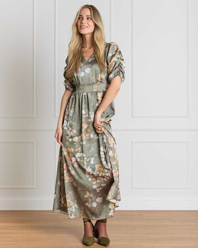 Maxikjole Emmeli Lun V, M, Kjole Grønn M