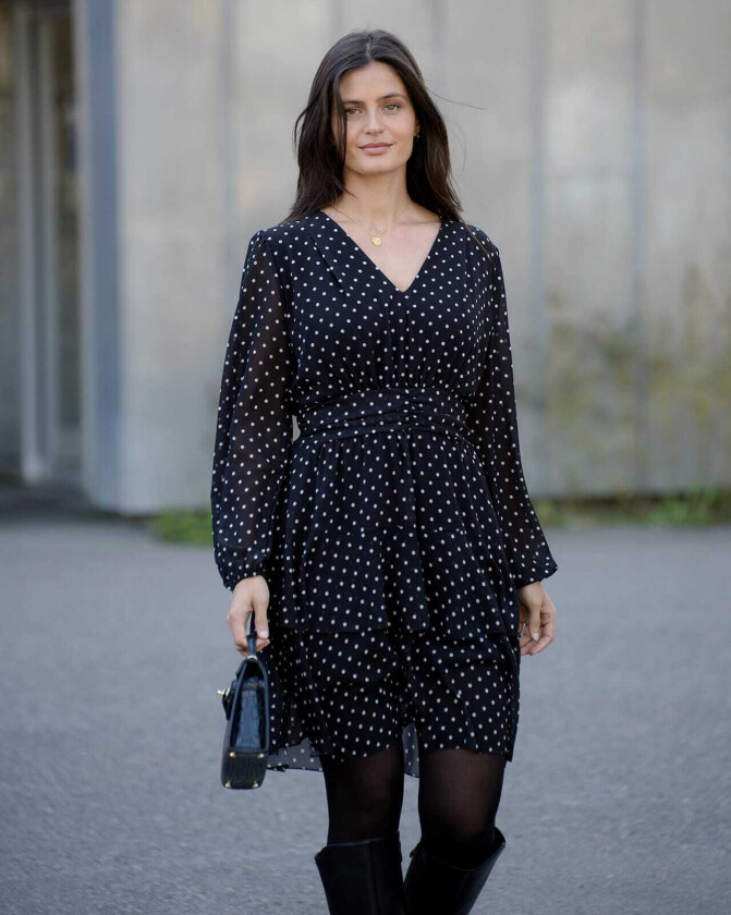 Kjole Diane Polka, XXL, Kjole Svart XXL