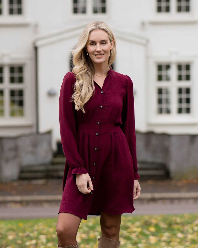 Kjole Elise, XXL, Kjole Burgunder XXL