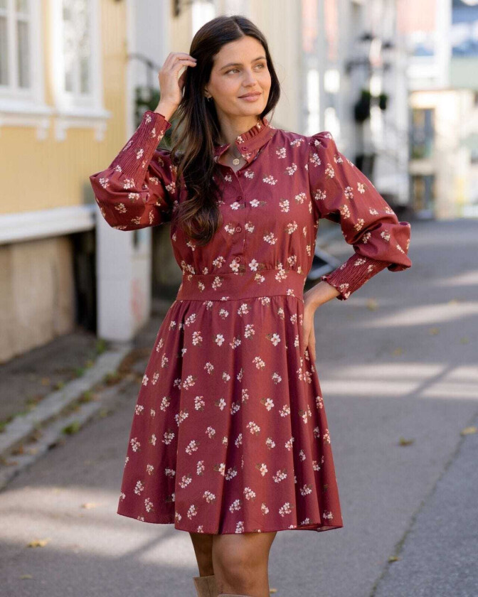 Kjole Falina Appleflower, XS Kjole Burgunder XS