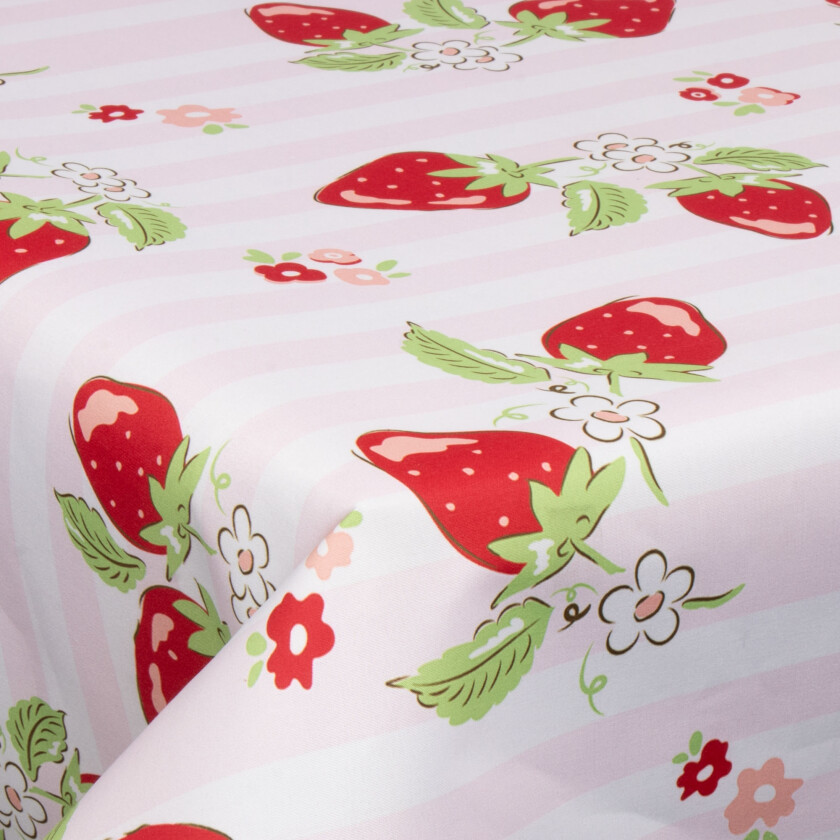 Tekstil voksduk med akrylbelegg - Strawberry Dream - 140 cm bred - På metermål