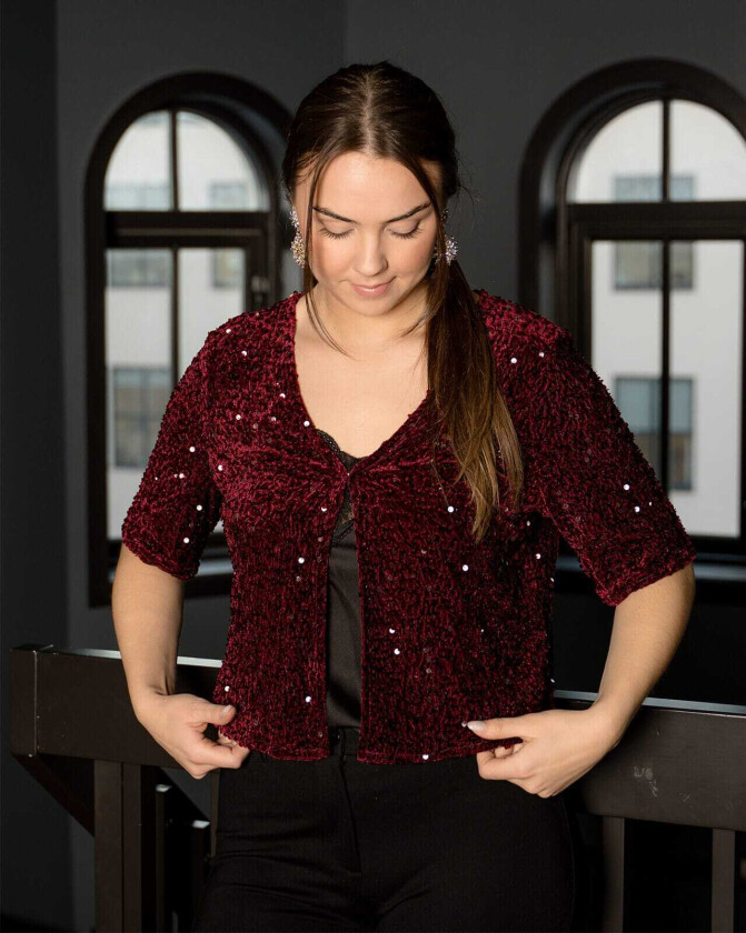 Cardigan Kam, S, Cardigan Burgunder S