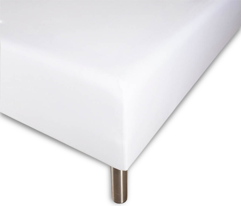 Mykt laken 140x210 cm - Formsydd laken i 100% bomullssatin - Hvitt bokslaken til madrass - By Night satin laken