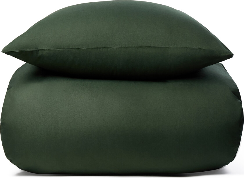 Ensfarget dobbelt sengetøy 200x220 cm - Mørkegrønt microfiber sengesett - IN Style sengetøy