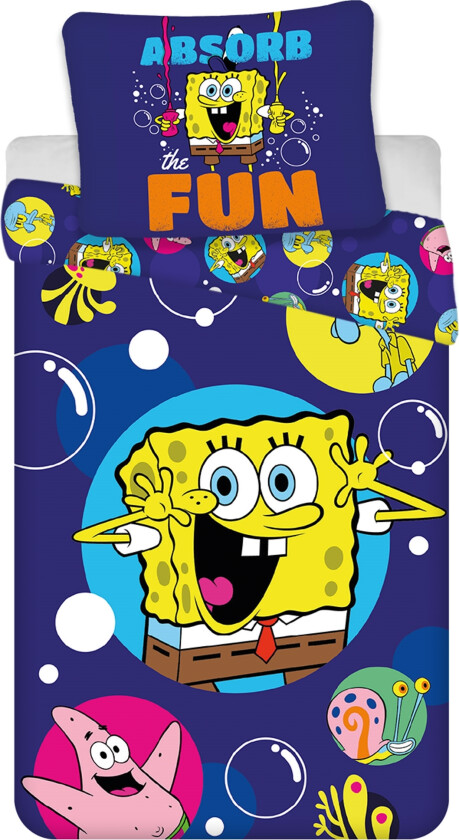 SvampeBob Firkant sengetøy 140x200 cm - Vendbart sengesett med SvampeBob Firkant - 100% mykt bomulls sengetøy