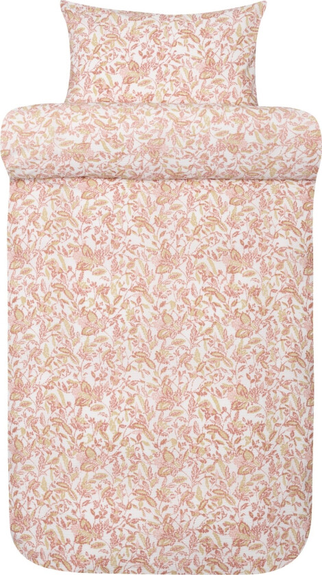 Vevd kreppsengetøy 140x220 cm - Grønt sengesett med blader - 100% myk bomull - Kreppsengetøy - Barbro Høie Of Scandinavia