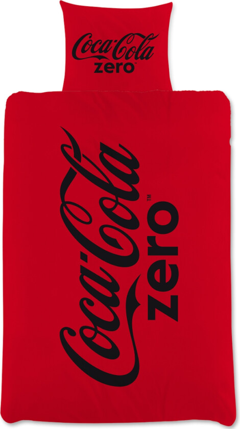 Coca Cola Zero sengetøy - Vendbart sengesett med logo - 140x200 cm - 100% mykt bomullssengetøy