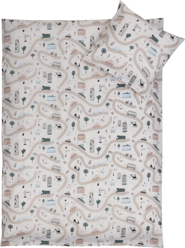 Sengetøy 70x100 cm - Baby sengesett med biler - 100% bomulls sengetøy - Nordstrand Home