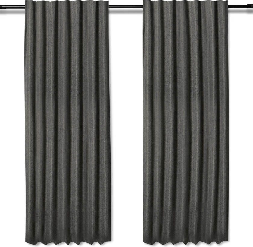 Gardiner - 1 stk. ferdigsydde gardiner 140x175 cm - Antrasittgrå - Tykt gardin / lysdempende gardin - Nordstrand Home gardinlengder med rynkebånd