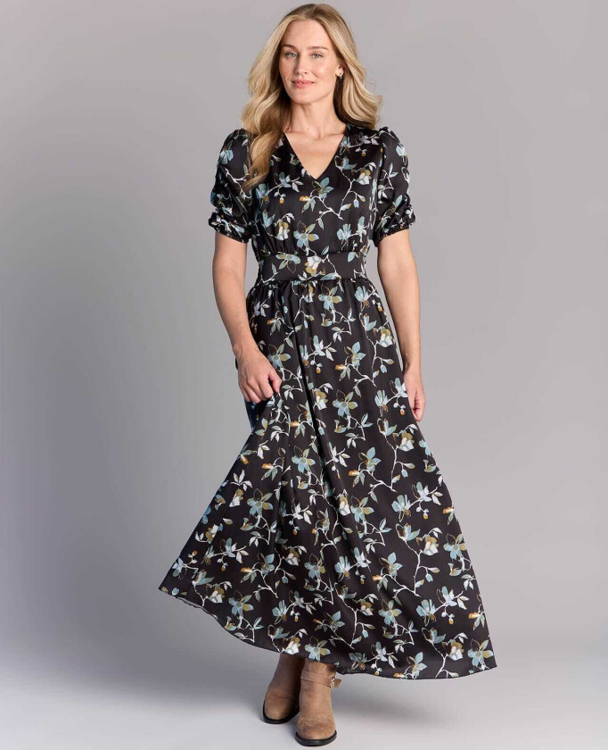 Maxikjole Emmeli Lara V, S, Kjole Svart S