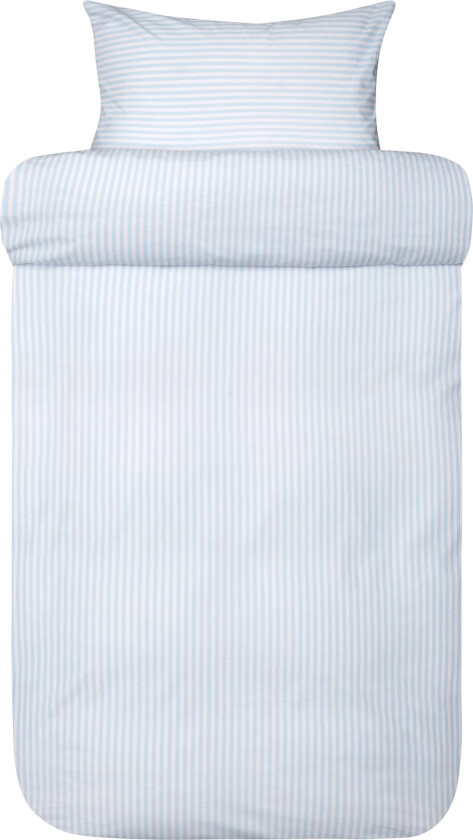 Stripete dobbelt sengetøy 200x220 cm - 100% ekstra fin bomull - Tor lyseblå - Sengetøy fra Høie of Scandinavia