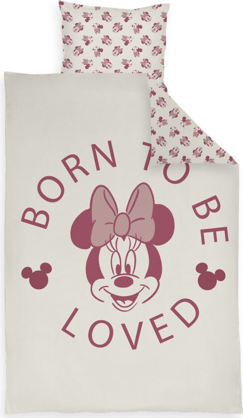 Minnie sengetøy 100x140 cm - Junior sengesett med Minnie Mouse - Vendbart motiv - 100% bomulls sengetøy