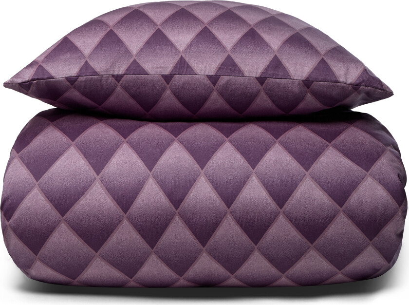 Sengetøy i 100% myk og luksuriøs bomullssateng - 140x220 cm - Harlekinmønster i en vakker lilla farge - Sengesett fra By Night