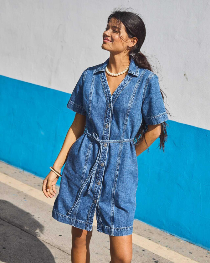 Denimkjole Fina, XS, Kjole Blå XS