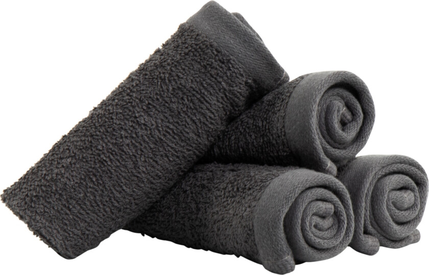 Bilde av Vaskekluter 4-pak - 100% Myk bomull med høy absorberingsevne - 30x30 cm - Mørkegrå vaskekluter fra danske By Borg
