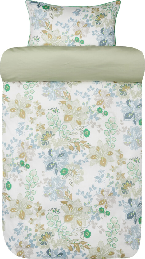 Satin sengetøy 140x220 cm - Mykt bomullssateng sengesett - Cassandra light green - Sengetøy fra Høie of Scandinavia