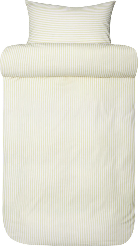 Stripete sengetøy 140x220 cm - 100% ekstra fin bomull - Tor lime - Sengetøy fra Høie of Scandinavia