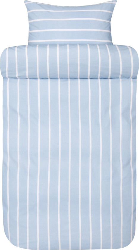 Stripete dobbelt sengetøy 200x220 cm - 100% ekstra fin bomull - Sander denim blue - Sengetøy fra Høie of Scandinavia