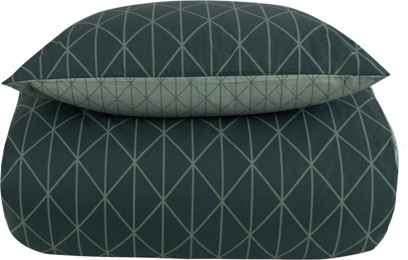 Sengetøy dobbeltdyne 200x200 cm - Vendbart sengesett - Harlequin green - Dobbeltdyne- og putetrekk - Bomull