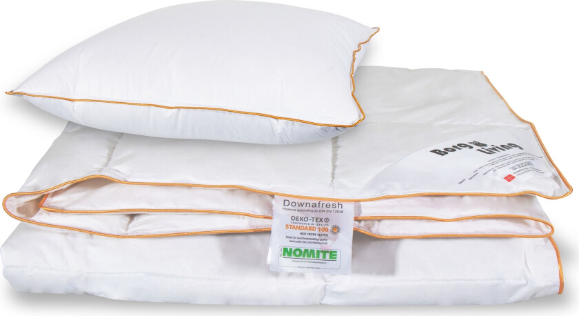 Dyne og putesett - Sommerdyne 150x210 cm + pute 60x63 cm - Sommerdyne med moskusdun - Borg Living