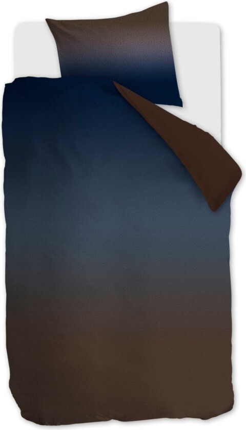 Mønstret økologisk sengetøy 140x200 cm - Sengesett i 100% økologisk bomullssatin - Silence Blue - Beddinghouse sengelinned