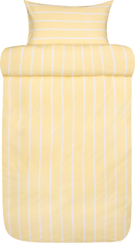 Stripete sengetøy 140x220 cm - 100% ekstra fin bomull - Sander yellow - Sengetøy fra Høie of Scandinavia