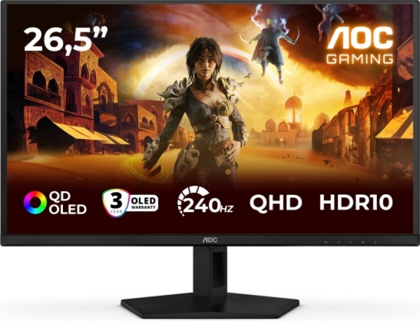 G4 Q27G41ZDF, 67,3 cm (26.5), 2560 x 1440 piksler, Quad HD, QD-OLED, 0,03 ms, Sort, Rød