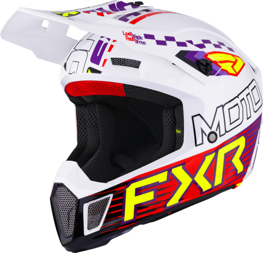 Crosshjelm FXR Clutch Race Div 26 Hvit/Lilla/RødL