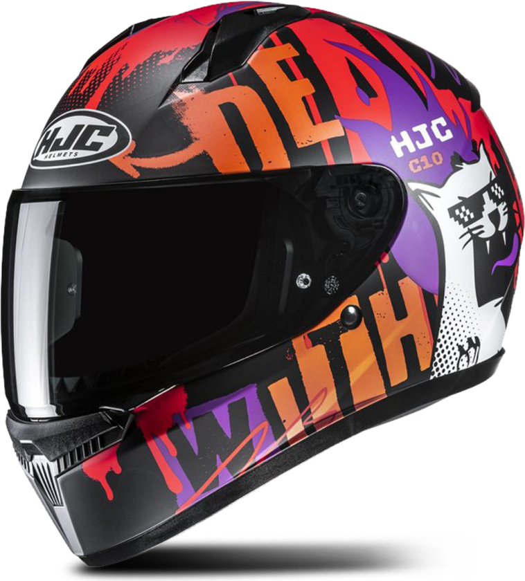 Helhjelm HJC C10 Fop Svart/oransjeS