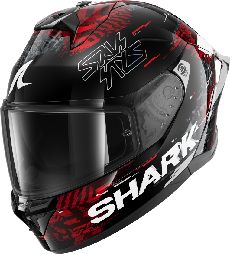 Helhjelm Shark Skwal Cup Speed-Vib Svart/Rød/SilverL