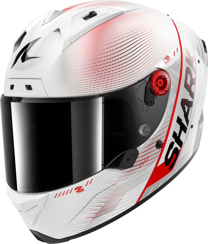 Helhjelm Shark Aeron Speed-Tech Hvit/rødM
