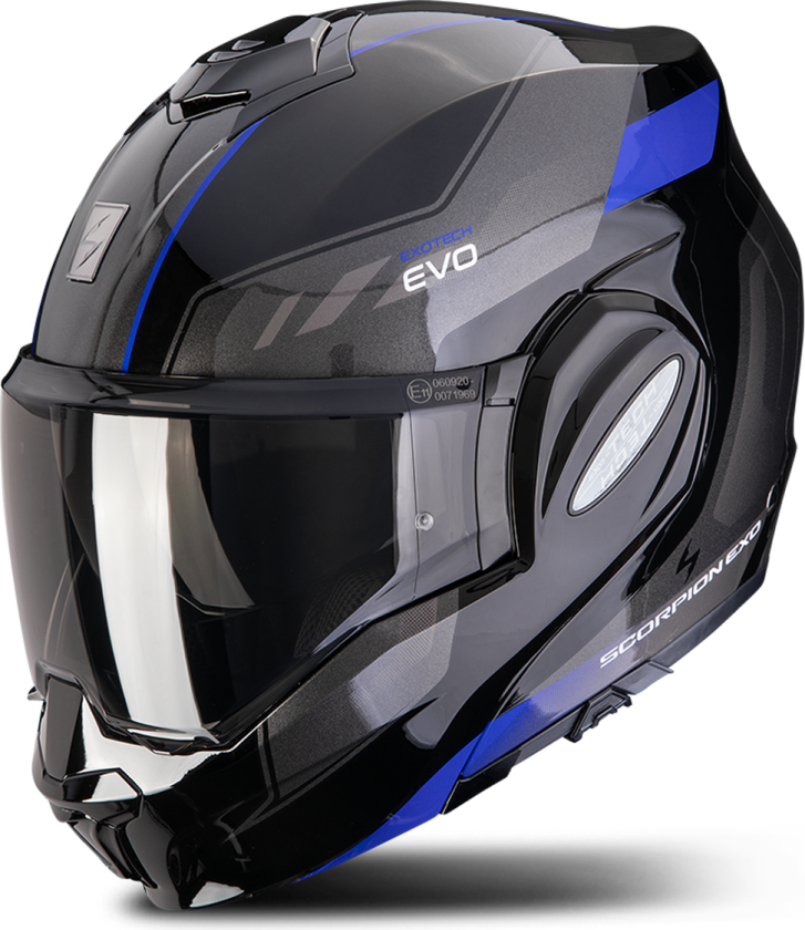 Åpningshjelm Scorpion EXO-Tech EVO Socius Svart/BlåM
