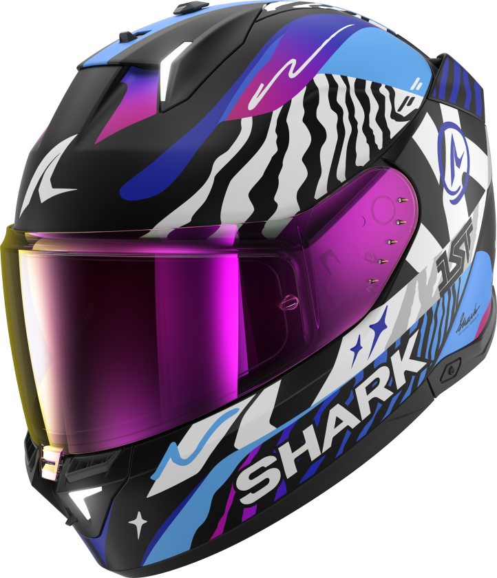 Helhjelm Shark Skwal I3 Speed-Fancy Svart/Hvit/BlåL