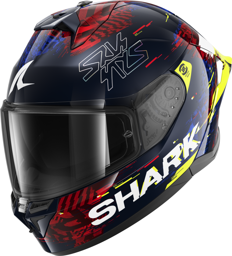 Helhjelm Shark Skwal Cup Speed-Vib Blå/rød/gulM