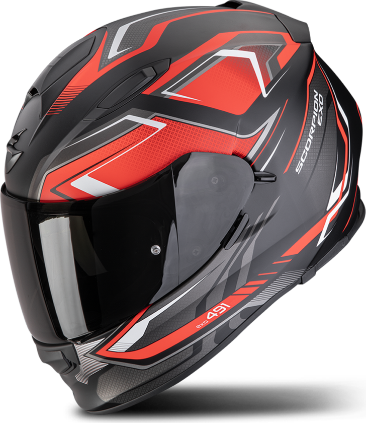 Helhjelm Scorpion EXO-491 Zumo Mattsvart/rødS