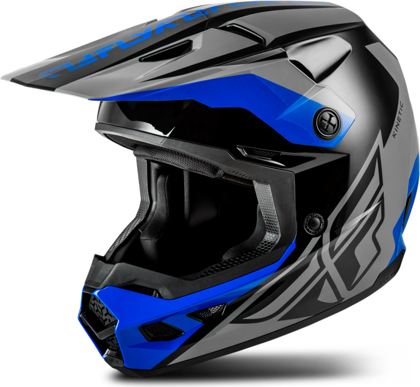 Crosshjelm FLY Racing Kinetic Crest V26 Grå/Svart/BlåM