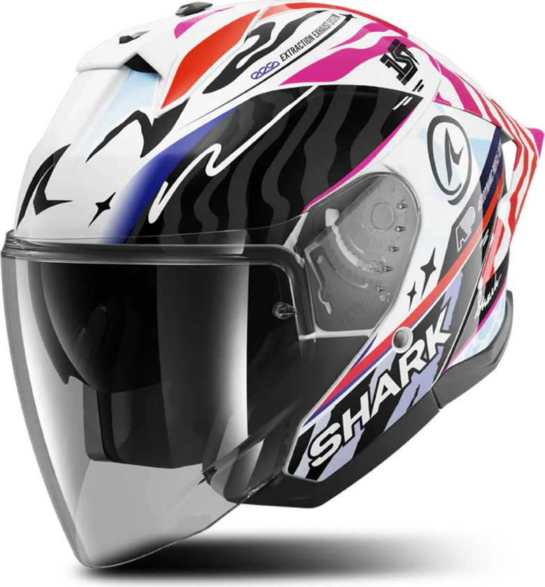 Halvhjelm Shark Jet Cup Speed-Fancy Svart/Hvit/OransjeXXL
