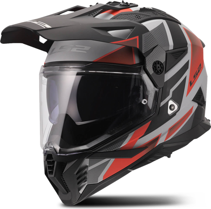 Adventurehjelm LS2 MX702 Pioneer II Block Grå/RødXXL