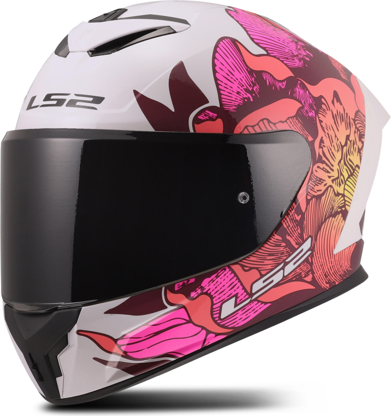 Helhjelm LS2 FF820 Rapid III Poppies Hvit/RosaXS