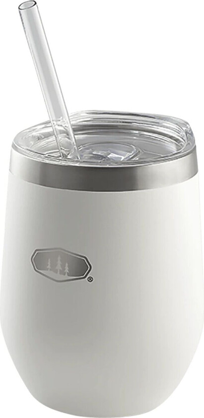 Stainless Steel Tumbler, glass med sugerør White